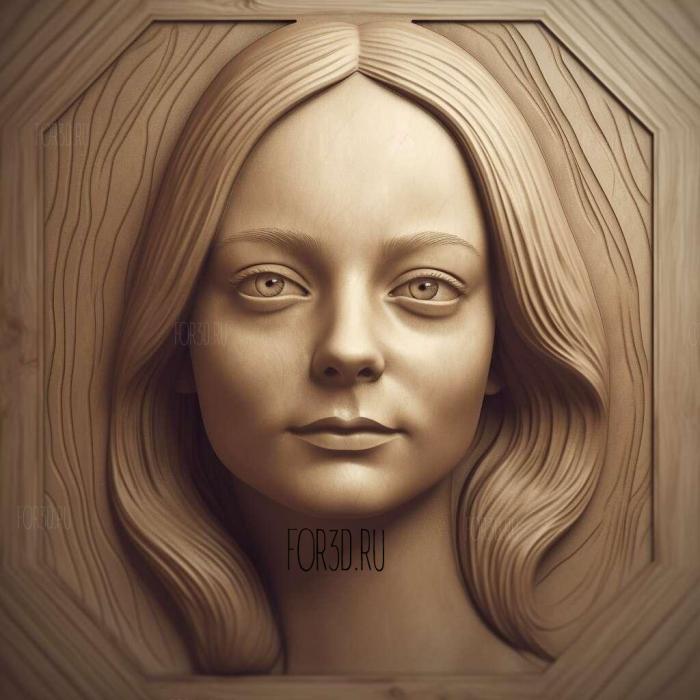 Jodie Foster 4 stl model for CNC